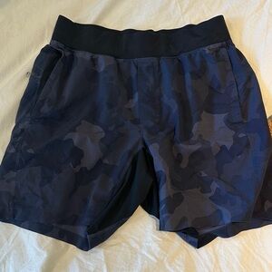 Lululemon Athletica Black and Gray Camo Shorts
